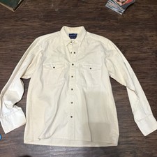 Vintage Wrangler Shirt Mens Large Beige Pearl Snap Western Lightweight 90s USA