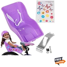 Girls' Customizable Purple Doll Bike Seat - Ideal for Kids and Adventures