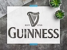 Guinness Beer Stencil – Reusable Mylar Template, Vintage Pub Sign, Craft Brewery