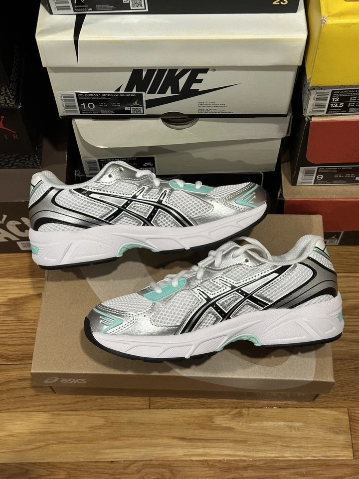 ASICS гель-1130 класса школьные туфли белый/черный размер 5Y совершенно новый детей, 6,5 женщин - Изображение 2 из 4