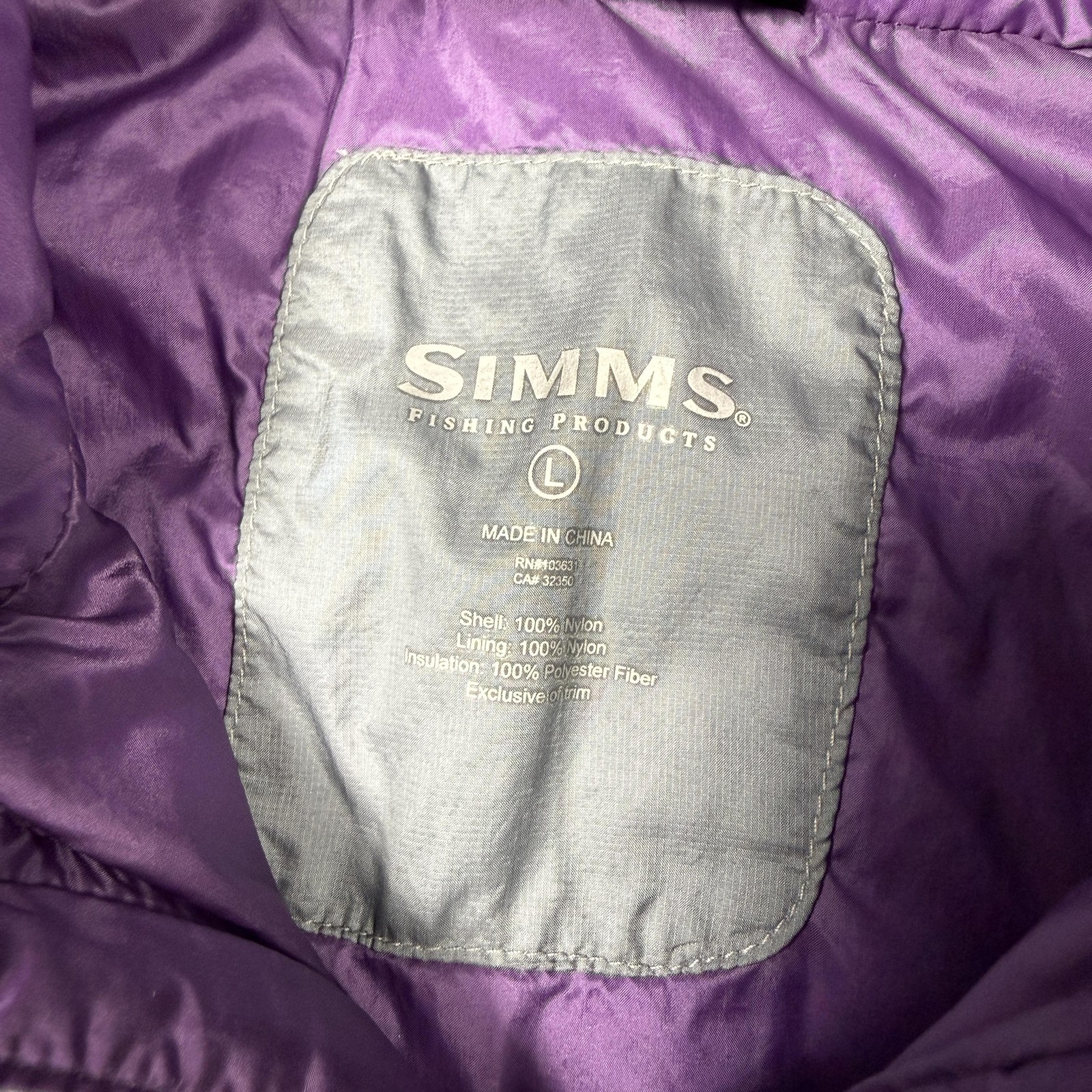 Simms Jacket Womens Large Gray Primaloft Quilted … - image 2