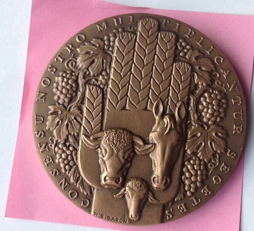 Médaille Commémorative En Argent 999‰ Credit Agricole Animaux - Graveur R.B. Barob, 81mm, 340g