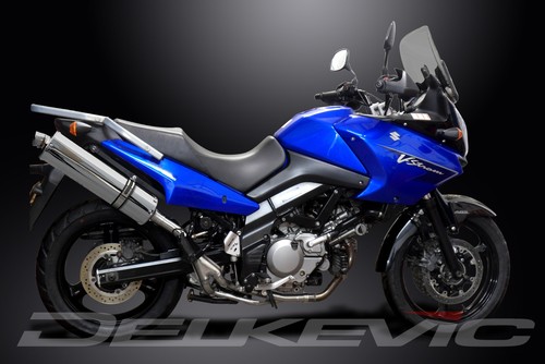 Suzuki DL650 V-Strom 2004-2011 Kit de silenciador de escape ovalado de acero inoxidable de 18" - Imagen 4 de 5
