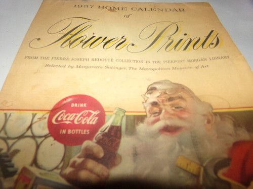 Calendario vintage Coca Cola Babbo Natale in copertina stampe fiori di Coca-Cola con Pronto Soccorso 1957 - Foto 3 di 19