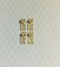 Dollhouse Miniature Gold Door Knobs Fancy with Plates Set 1:12 Scale