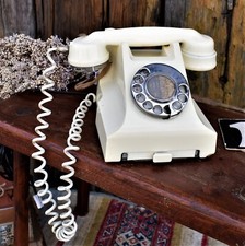 Antique Vintage GPO 332L White Bakelite Telephone Spares & Repair Staging Prop