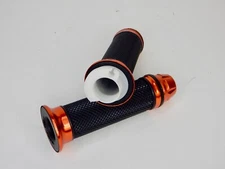 RACING THROTTLE GRIP SET SCOOTER 50cc & 150cc GY6 (7/8 , 22mm) *ORANGE - BLACK*