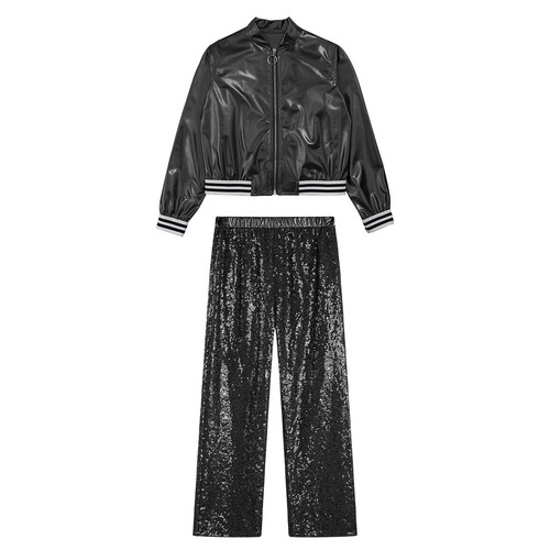 Girls Outfits Stand Collar Tracksuit School Show Dancewear Coat Costumes Jazz - Picture 24 of 63