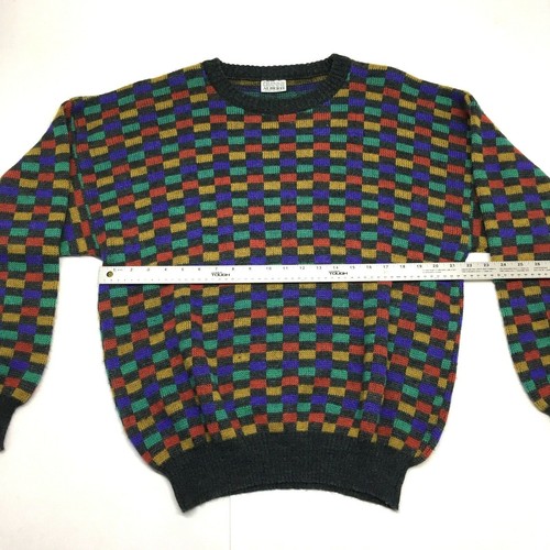 Vtg GIANNI ALBERTI Men's Sz L Wool Cosby Biggie Sweater Hip Hop 90s - Picture 6 of 6