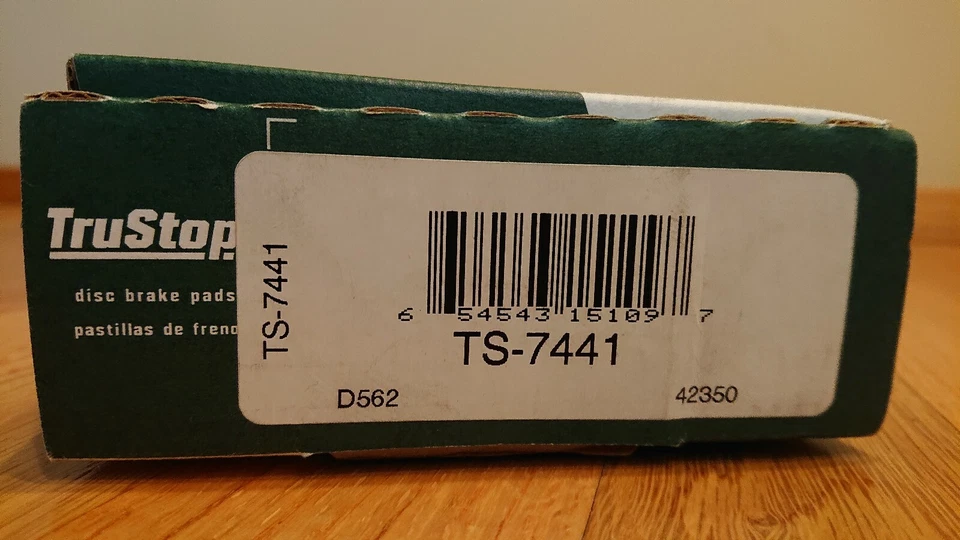 Pastillas de freno de disco NAPA True Stop TS 7441 Toyota Camry 1992-2001 RAV4 1996-2001 Foto 2 de 3