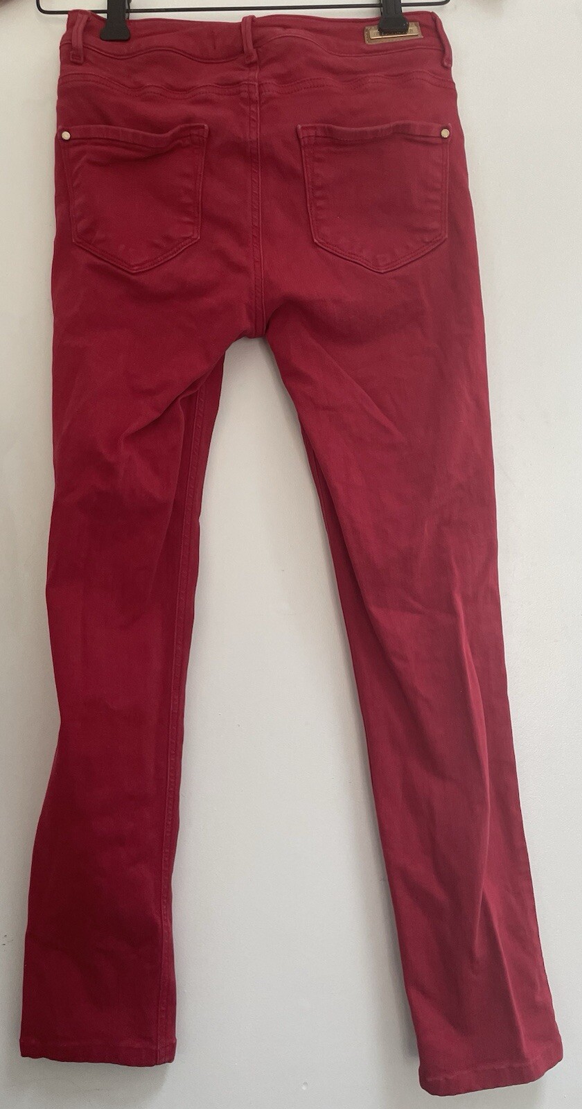Zara Basic Dept Denim Women's Solid Red Cotton Bl… - image 4