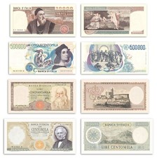 LIRA ITALIANA - Fedeli riproduzioni lire fds Tiziano Da Vinci Manzoni Raffaello