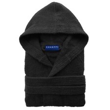 ACCAPPATOIO CALEFFI NERO MINORCA SPUGNA UOMO/DONNA CAPPUCCIO 100% COTONE