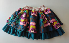 Persnickety Girls Floral Ruffle Skirt Size 10 Polka Dot Waist Tiered Boho Twirl