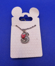Disney Mickey Mouse Necklace Initial S Glittery w Red Mickey Mouse Icon Necklace