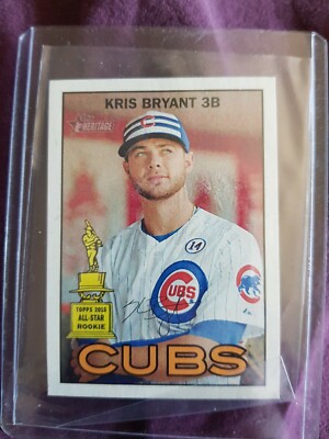 2016 Topps Heritage Mini Card Kris Bryant In Near Mint To Mint Condition 