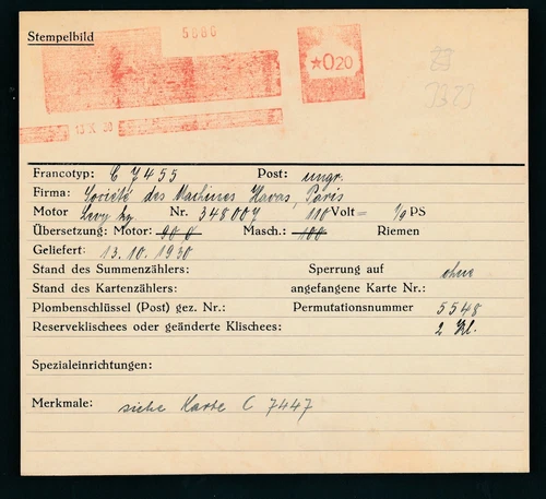S3323) France AFS meter master map, code: C7455 / 13.10.30