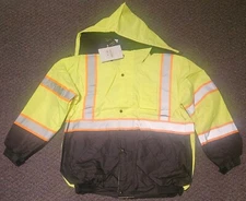 Hi-Vis Insulated Safety Bomber Reflective Jacket ROAD WORK HIGH VISIBILITY 