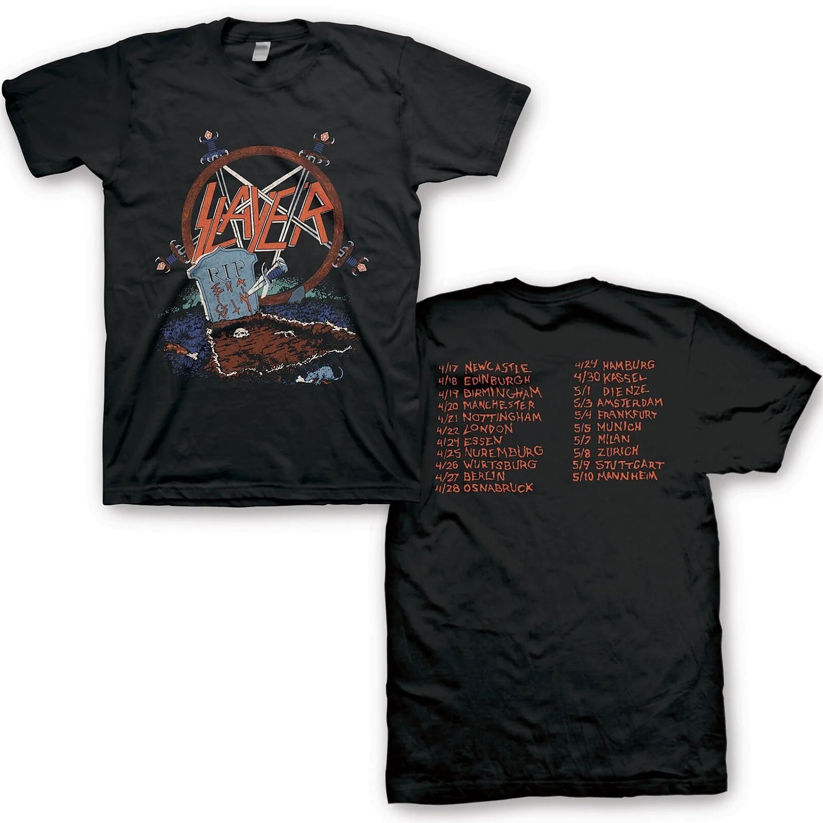 SLAYER REIGN IN BLOOD TOUR86-87 TシャツS Slayer Reign in Blood 1986-87 World tour t-shirt Hanes small