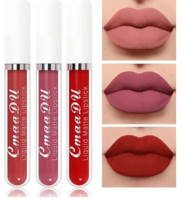 3 Pcs Matte Liquid Lipstick Makeup Set, Waterproof Quick-drying Non-Stick Set#10