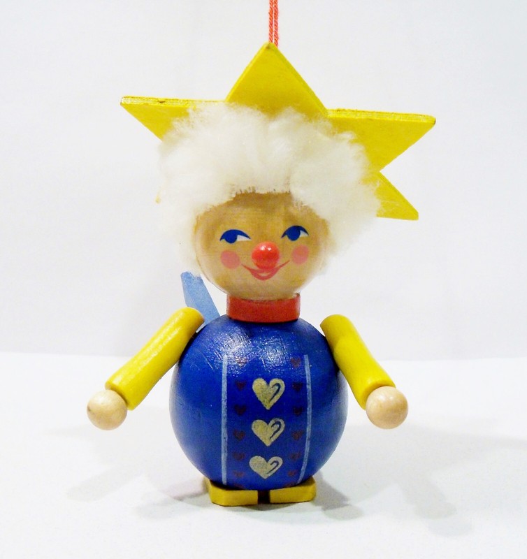 Steinbach West Germany Guardian Star Angel #Z 519 Wooden Wood Vintage Ornament