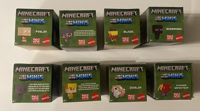 Minecraft Mini Figures Mob Head Nether Collection Complete Set of 8 Display Box
