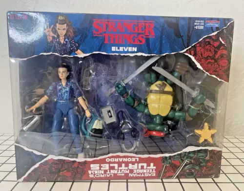 Playmates Teenage Mutant Ninja Turtles Stranger Things Leonardo & Eleven NEW