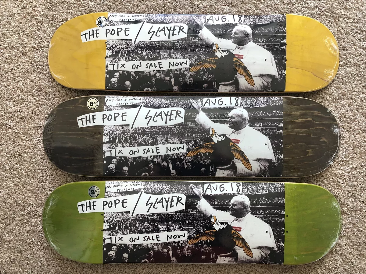 Supreme AntiHero Slayer Pope Skateboard Deck S/S 16