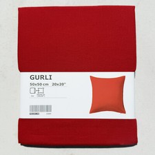 IKEA GURLI 100 Cotton 20"x 20" SCARLET RED Pillow Cushion Cover NEW WITH TAGS