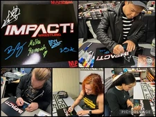 Impact Wrestling Signed 11x14 Logo Sheet Poster SDL Kushida Myers Masha Proof