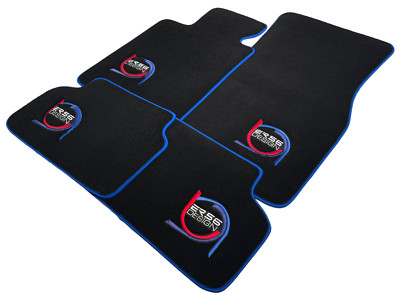 Black Floor Mats For BMW With ER56 Design Blue Trim Premium Brand