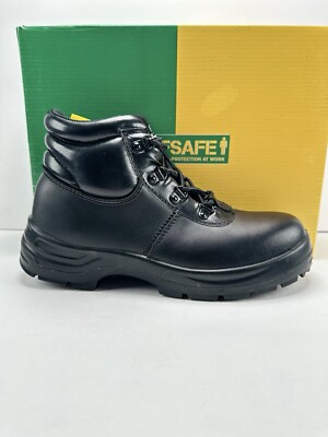 Tuffsafe Safety Boots,UK 7/EU 40 Black Leather,New UK
