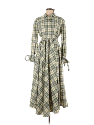 green emerald velvet dress Verlaine Green Check Maxi Dress main image 1