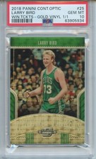 2018-19 Panini Contenders Optic Larry Bird Winning Ticket Gold Vinyl 1/1 PSA 10
