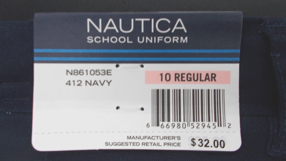 Chicos Nautica $32 Uniforme Azul Marino/Pantalones Cortos Casuales Talla 10-20 Foto 4 de 4