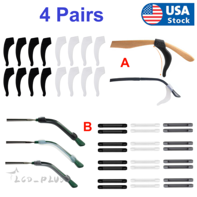 #ad 4 Pair Anti Slip Glasses Ear Hooks Tip Eyeglasses Grip Temple Holder Silicone US $3.53