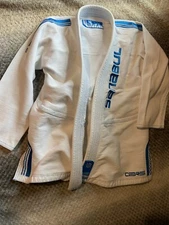 Sanabul Mens A1 Gi Top Only White Blue Letters Jiu Jitsu