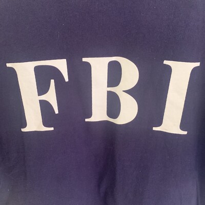 Vintage FBI Tee T Shirt Men Extra Large XL Blue SS Federal Bureau 