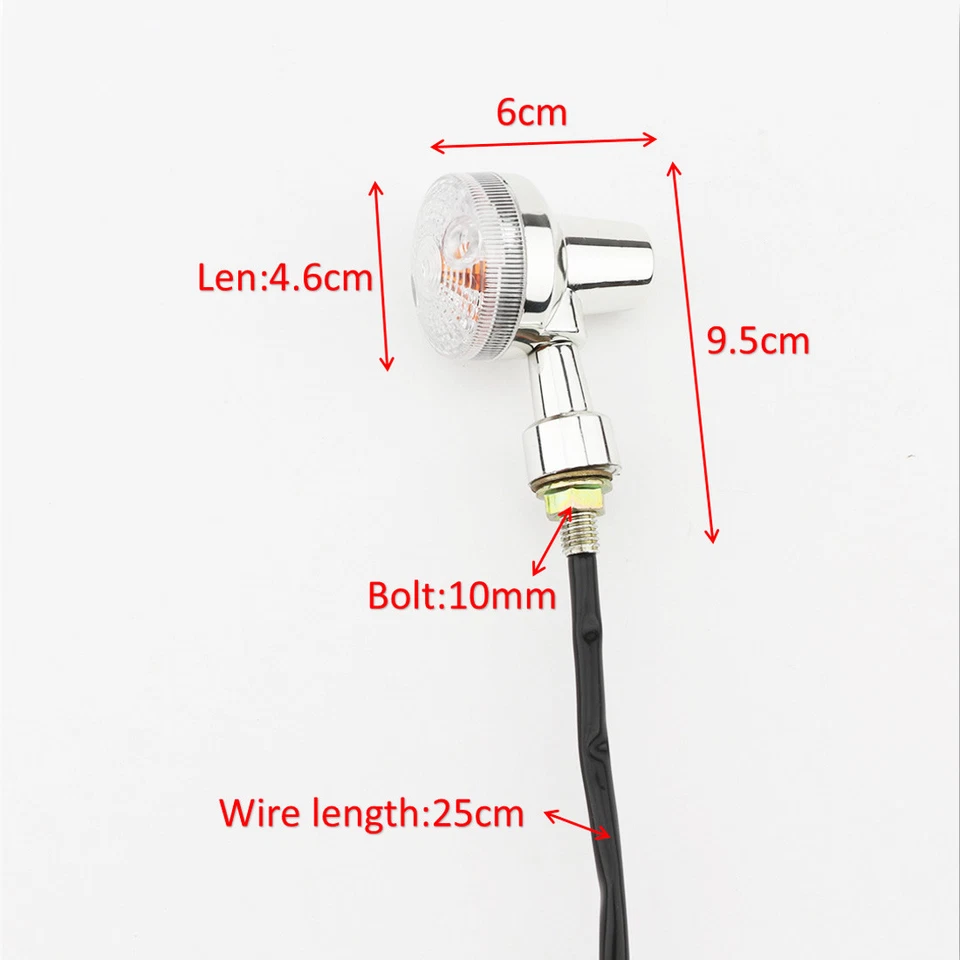 4x 2.4" plastic Mini Bullet Turn Signal For Honda CB 250 450 700 Nighthawk 599 - Image 2 of 4