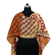 Indian Cotton Kantha Fashion Scarf Bohemian Reversible Handmade Neckerchief Ak