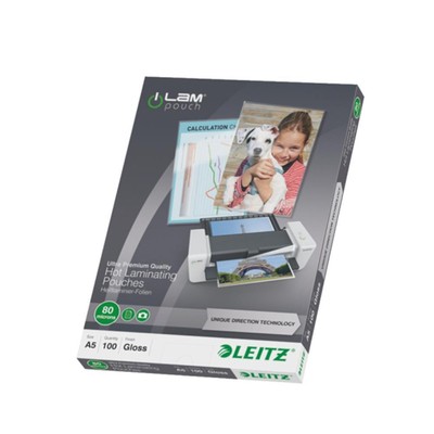 Leitz iLAM 100 Heißlaminierfolien A5 80 mic glänzend