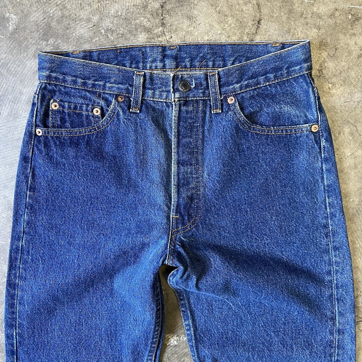 Vintage 80s 90s Levi's 501 Made In USA Denim Jeans Dark Wash Blue