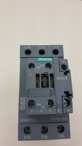 SIEMENS 3RT2037-1AC20 POWER CONTACTOR AC-3 65 A 30 KW / 400 V 1 NO + - Bild 2 von 3