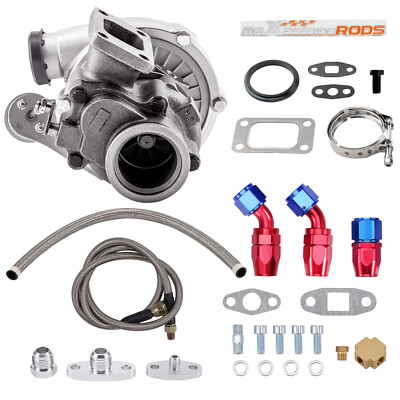 T3 T03 T04E .63 Billet Turbo 420hp Stage Iii Turbocharger Oil Feed+drain Line