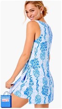 Lilly Pulitzer NWT Donna Romper Bennet Blue Out Of The Blue Size 16 Gorgeous