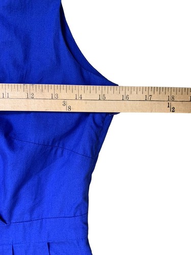 J. Crew Sleeveless Dress Women's Size 2 Faux Wrap Lined Ruffle Neck Cobalt Blue - Picture 9 of 17