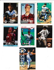 Lot Of (7) Andy Ashby Signed Autograph Baseball Cards