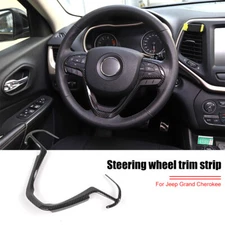 ABS Steering Wheel Moulding Cover Trim For Jeep Grand Cherokee 14+ Carbon Fiber