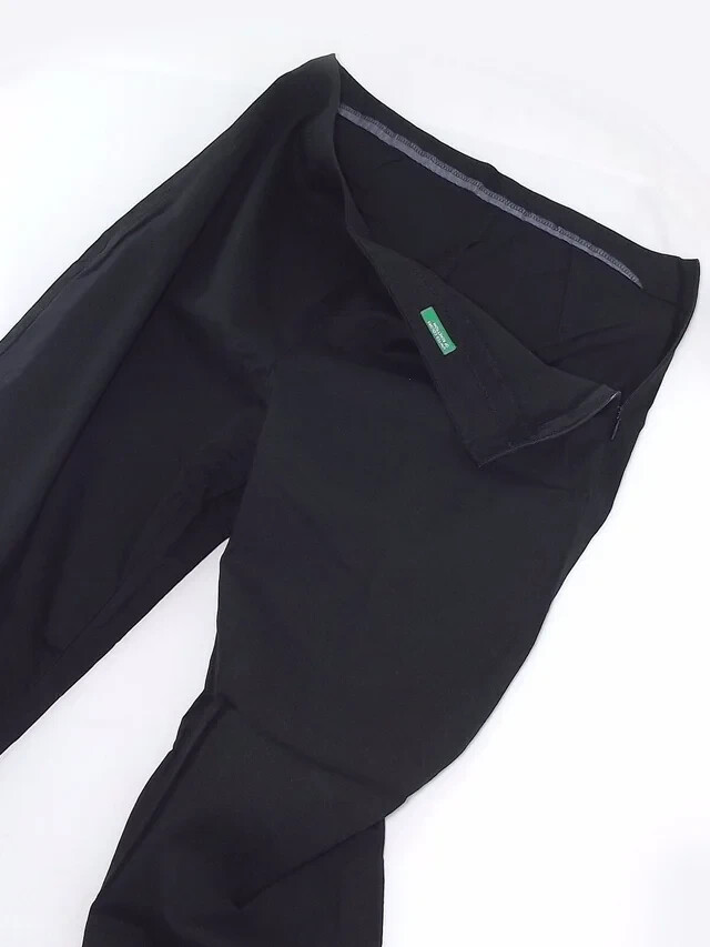 Benetton Womens Capri Pants Size 42 Medium Stretch Black Cotton Calf image 3
