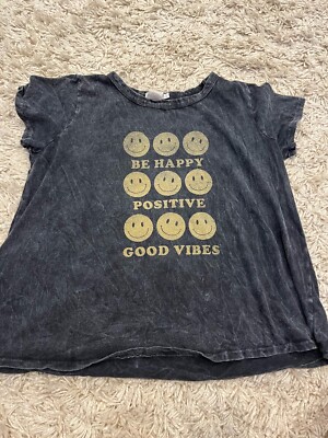ProBlue Be Happy Positive Good Vibes Cropped Tshirt